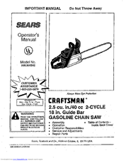 CRAFTSMAN 358.356242 Operator's Manual