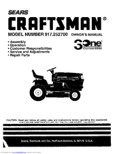 CRAFTSMAN 3One 917.252700 Owner's Manual