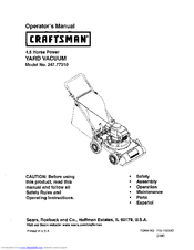 Craftsman 247.77010 Operator's Manual