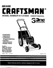 CRAFTSMAN 3One 917.372940 Owner's Manual