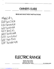 Frigidaire WEF365BHWA Owner's Manual