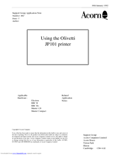 Olivetti JP101 Using Instruction