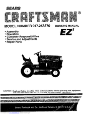 CRAFTSMAN EZ3 917.258870 Owner's Manual