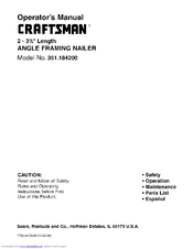 Craftsman 351.184200 Operator's Manual