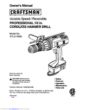 CRAFTSMAN 315.274990 Owner's Manual