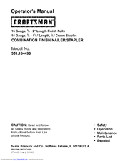 CRAFTSMAN 351.184490 Operator's Manual