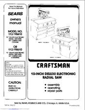 CRAFTSMAN 113.198410 Owner's Manual