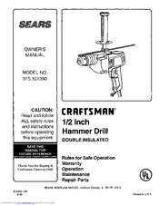 CRAFTSMAN 315.101390 Owner's Manual