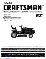 CRAFTSMAN EZ3 917.258470 Owner's Manual