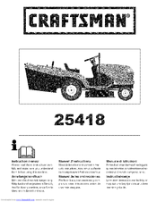 CRAFTSMAN 25418 Instruction Manual