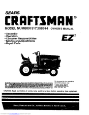 CRAFTSMAN EZ3 917.258914 Owner's Manual