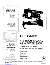CRAFTSMAN 315.23743 Owner's Manual