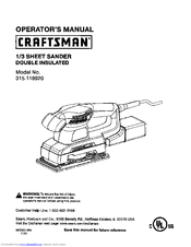 CRAFTSMAN 315.116920 Operator's Manual