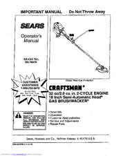 CRAFTSMAN 358.798470 Operator's Manual