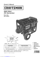 CRAFTSMAN 580.325601 Owner's Manual