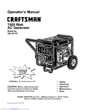 CRAFTSMAN 580.327181 Operator's Manual