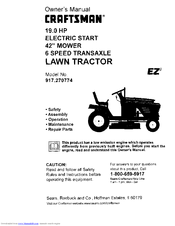 CRAFTSMAN EZ3 917.270774 Owner's Manual