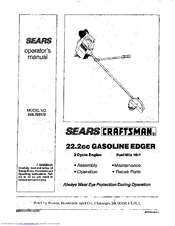 CRAFTSMAN 358.796170 Operator's Manual