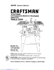 Craftsman 137.221940 Manuals | ManualsLib