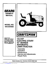 CRAFTSMAN 944.604860 Owner's Manual