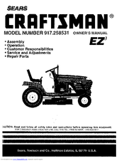 CRAFTSMAN EZ3 917.258531 Owner's Manual
