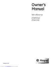 Ge Monogram Zdwr240 Manuals Manualslib