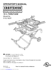 Craftsman 315.218291 Manuals | ManualsLib