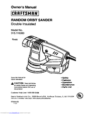 CRAFTSMAN 315.116360 Owner's Manual