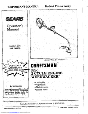 CRAFTSMAN WEEDWACKER 358.799250 Operator's Manual