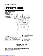 CRAFTSMAN 137.218041 Operator's Manual