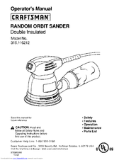 CRAFTSMAN 315.116212 Operator's Manual