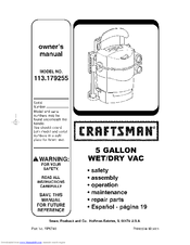 CRAFTSMAN 113.179255 Owner's Manual