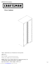 Craftsman Floor Cabinet Operator's Manual