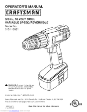 Craftsman 315.113861 Operator's Manual