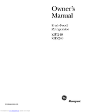GE Monogram ZIFS240 Owner's Manual