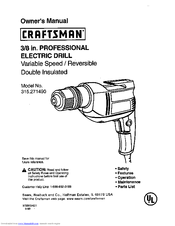 Craftsman 315.271490 Owner's Manual