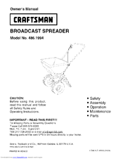 Craftsman 486.1994 Owner's Manual