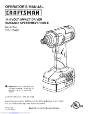 CRAFTSMAN 315.115460 Operator's Manual