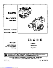 Craftsman 143.991004 Operator's Manual