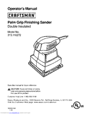 CRAFTSMAN 315.116272 Operator's Manual