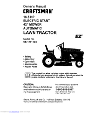 CRAFTSMAN EZ3 917.271140 Owner's Manual