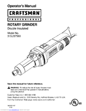 Craftsman Professional 315.267560 Operator's Manual
