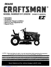 CRAFTSMAN EZ3 917.259550 Owner's Manual
