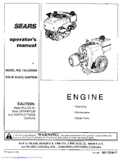 Sears 143.009009 Operator's Manual