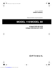 Optimus OPTIMUS 60 Owner's Manual