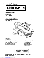 CRAFTSMAN 137.216200 Operator's Manual