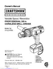 CRAFTSMAN 315.274790 Owner's Manual