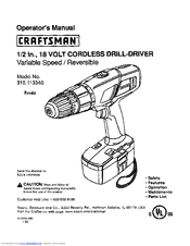 CRAFTSMAN 315.113340 Operator's Manual