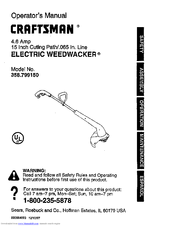 CRAFTSMAN WEEDWACKER 358.799150 Operator's Manual