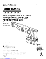CRAFTSMAN 315.271290 Owner's Manual